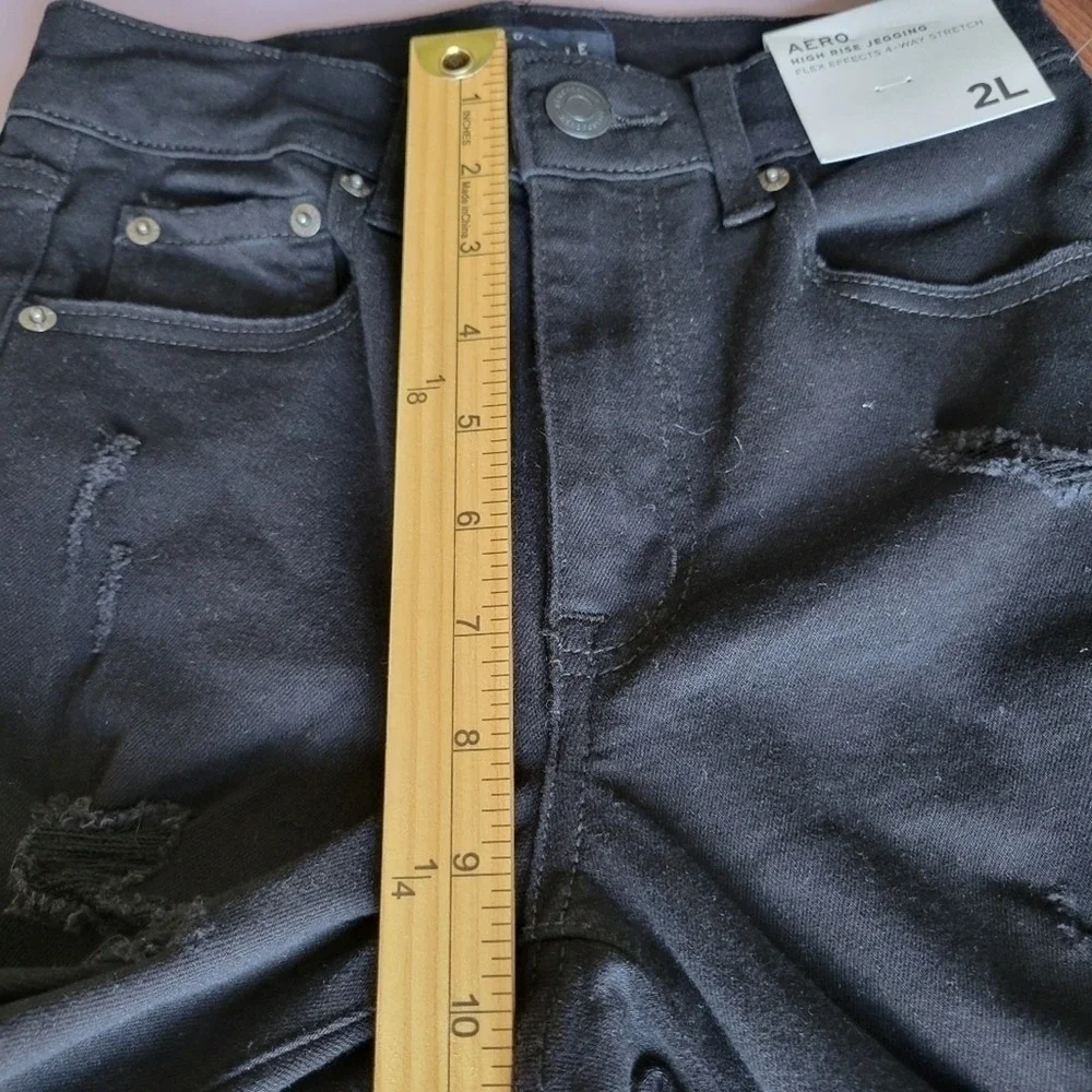 Aeropostale Flex‎ Effects Black Distressed Skinny Jeans Size 2Tall Grunge Punk